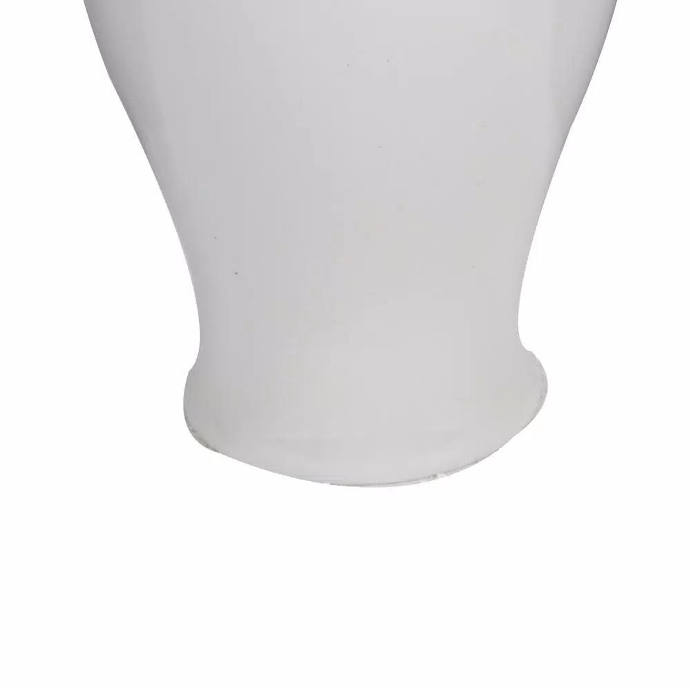 Benjara Large Decorative White Porcelain Ginger Jar with Lid