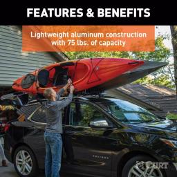 CURT Aluminum Kayak Roof Rack Carrier, 75 lb Capacity, Universal Fit thumbnail 11