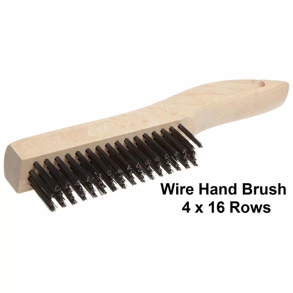 MIBRO 7-Piece Industrial Wire Brush and Hand Brush Set for Deburring, Rust and Scale Removal