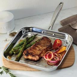 Tramontina Gourmet Tri-Ply Clad 11 in. Stainless Steel Square Grill Pan thumbnail 5
