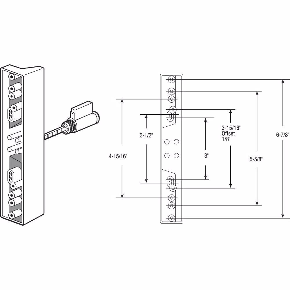 Prime-Line Black Diecast Sliding Door Outside Pull Keyed Lock for Adams Rite and W&F