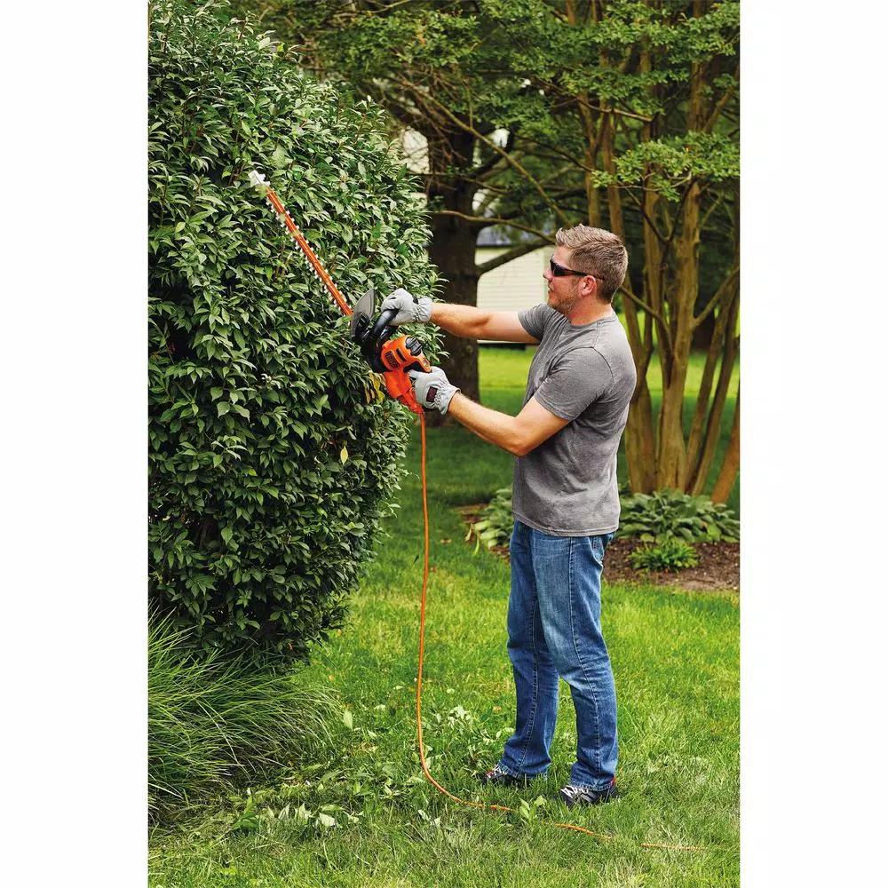 Black+Decker 20 in. 3.8 Amp Corded Electric Hedge Trimmer with Sawblade Feature