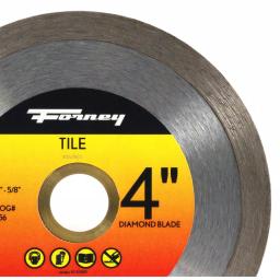 Forney 4 in. Continuous Rim Diamond Tile-Cutting Blade for Ceramic, Granite, and Marble thumbnail 3