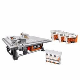 RIDGID 7 in. Corded Wet Tile Saw with LevelMax Anti-Lippage System & 600 LevelMax Stems thumbnail 1