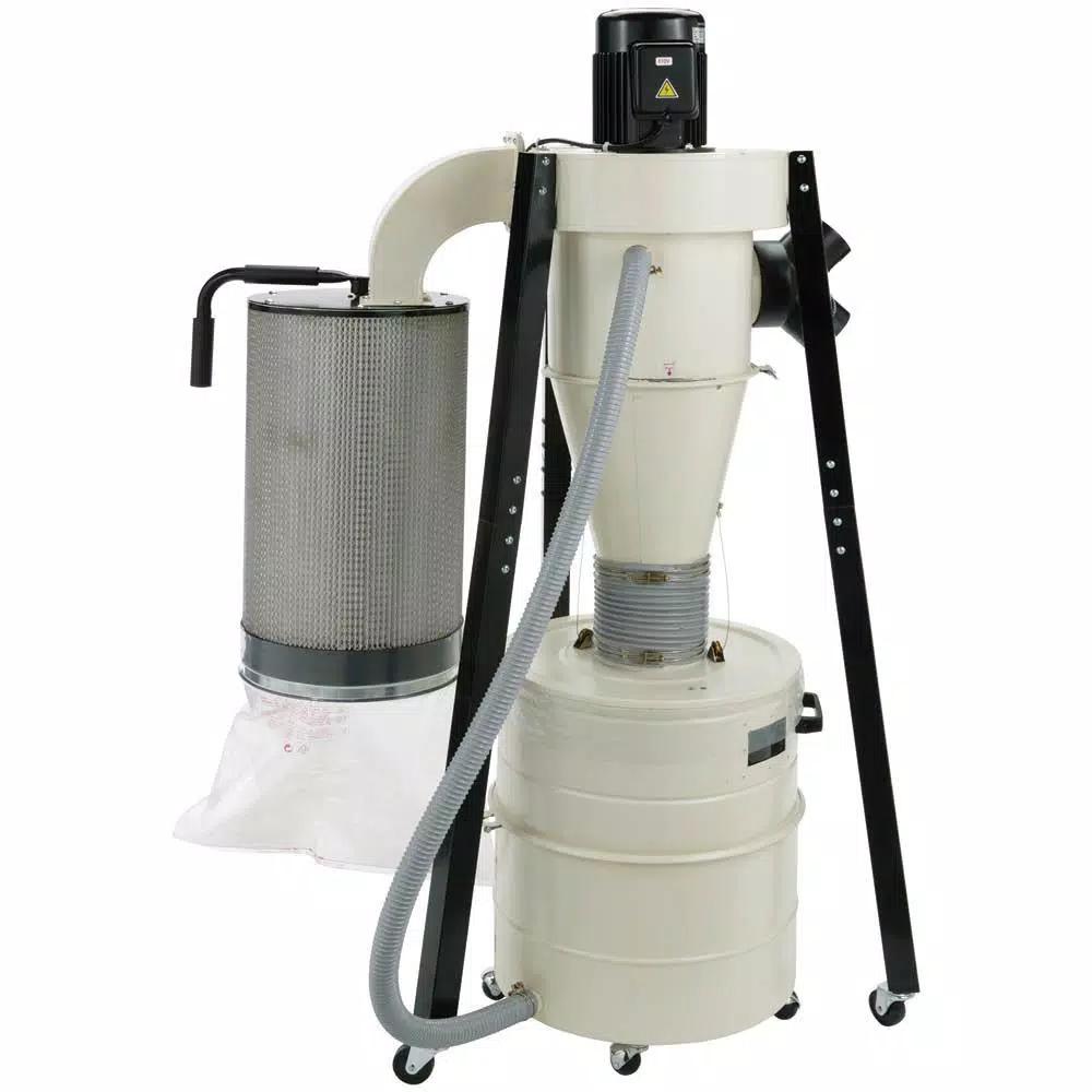 Shop Fox 1-1/2 HP Portable Cyclone Dust Collector, 806 CFM, 20 Gal. Drum