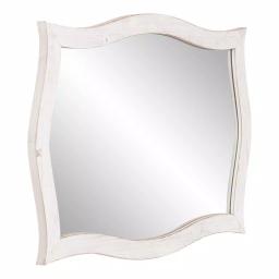 Pinnacle White Scallop Framed Wall Mirror - Distressed Whitewash Solid Wood - 36.75 in. W x 24.25 in. H thumbnail 2
