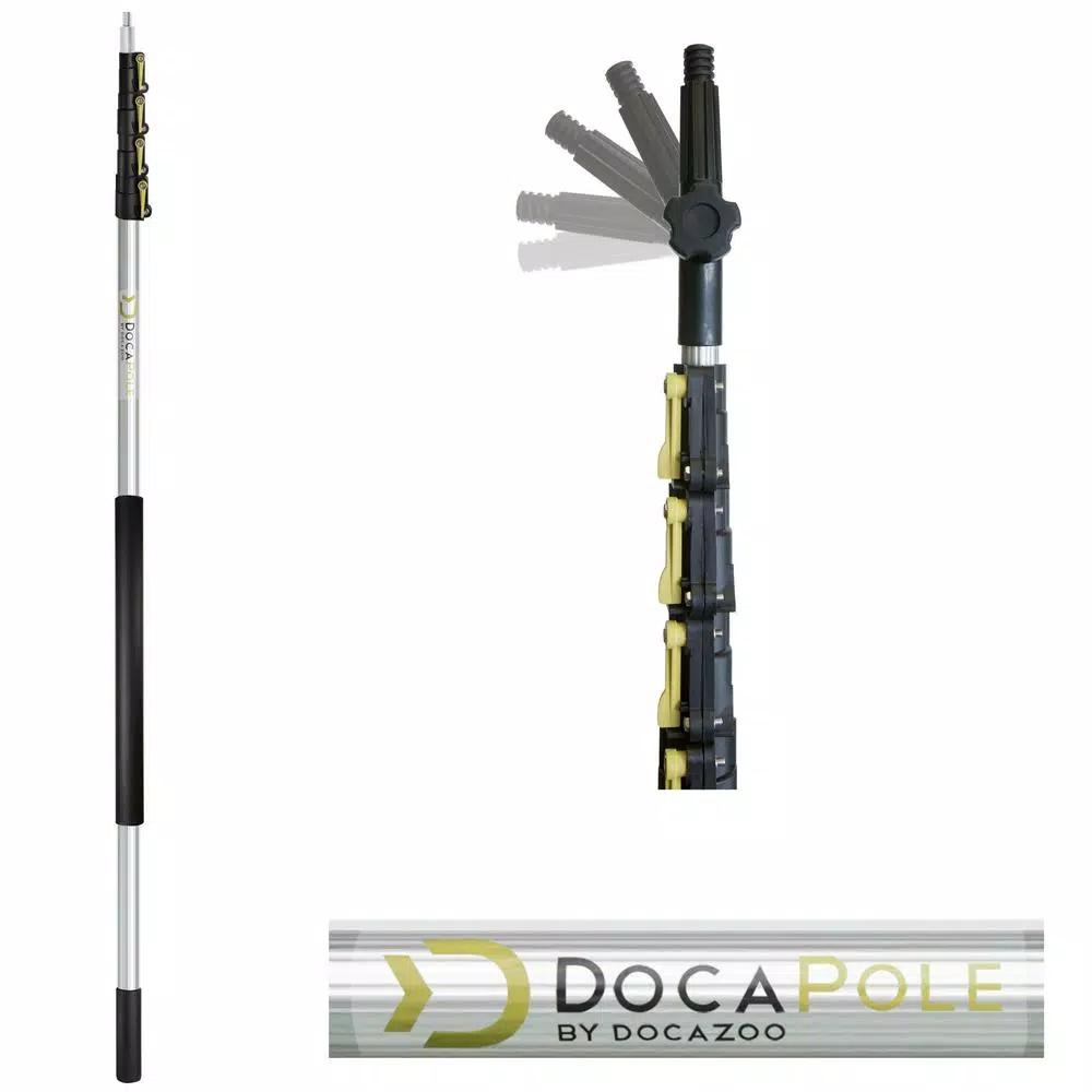 DocaPole Hard Bristle Scrub Brush Kit with 30 ft. Telescopic Extension Pole