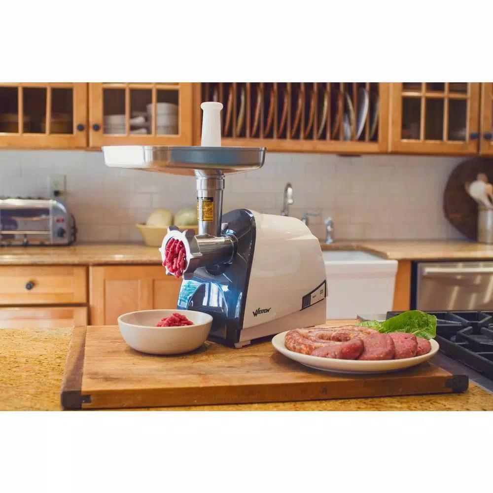 Weston No. 8 575W Electric Meat Grinder and Sausage Stuffer with Stainless Steel Plates