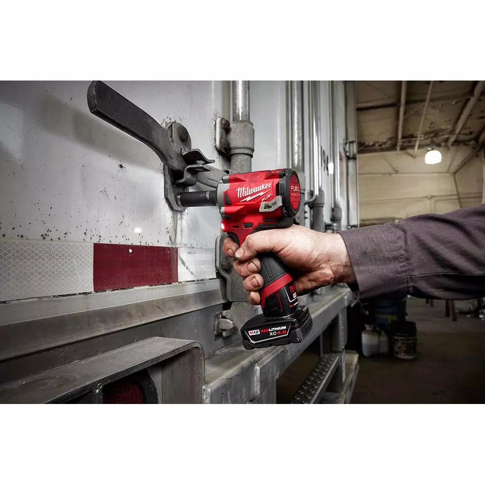 Milwaukee M12 FUEL 1/2 in. Stubby Brushless Cordless Impact Wrench with 2.0 Ah Battery