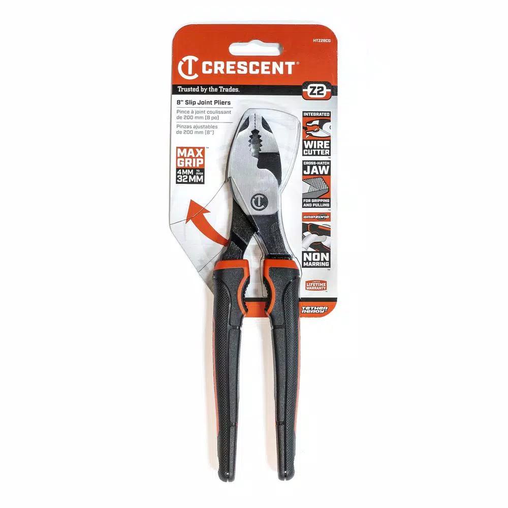 Crescent Z2 8 in. Dual Material Slip Joint Pliers