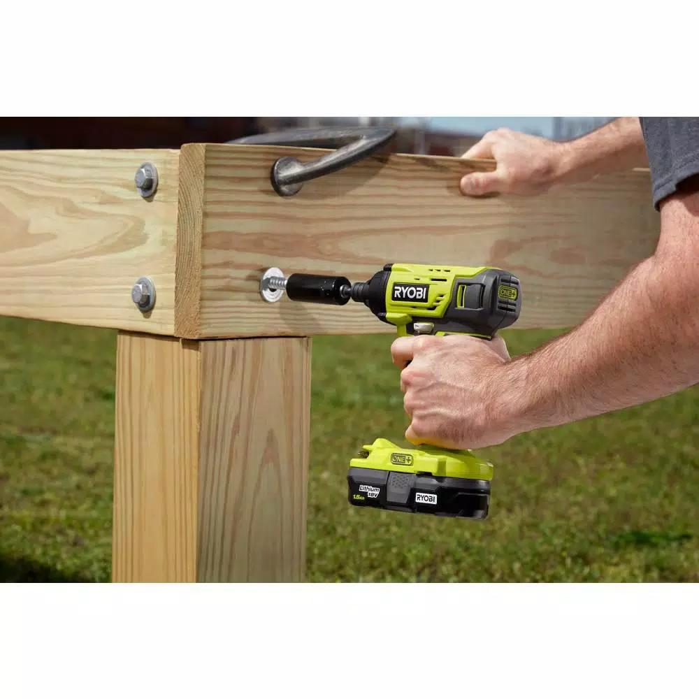 RYOBI 18V ONE+ Cordless 1/4 in. Impact Driver Kit with (2) 1.5 Ah Batteries, Charger, Bag, and 70-Piece Driving Kit