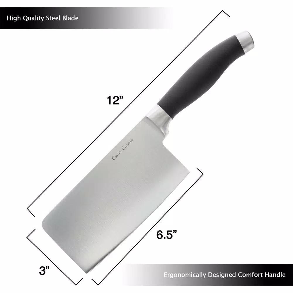Trademark Classic Cuisine 6.5 in. Stainless Steel Chopper Cleaver Knife with Comfort Grip Handle