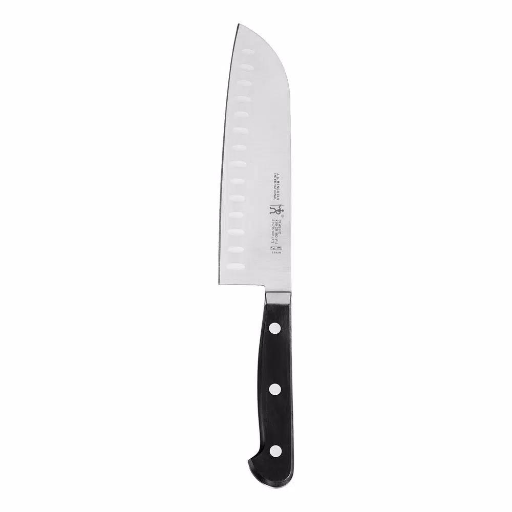 Henckels International Classic 7 in. Hollow Edge Santoku Knife, German Stainless Steel