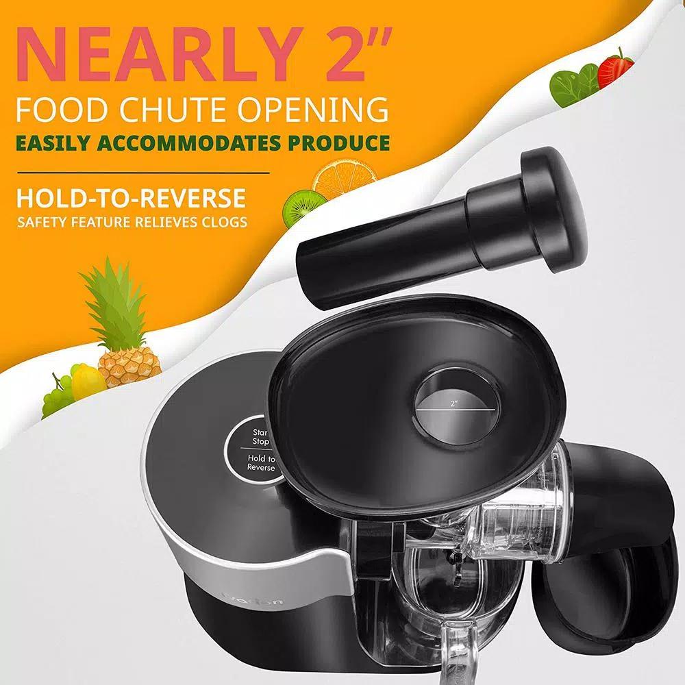 Ivation Black Masticating Electric Juicer with Stainless Steel and Ceramic Spiral Auger