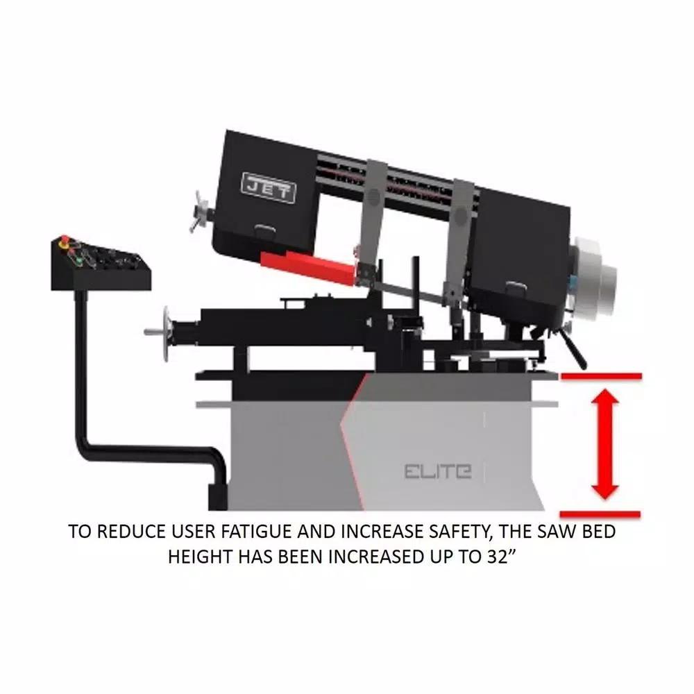 Jet 8 in. x 13 in. Metalworking Variable Speed Mitering Bandsaw, 1-1/2 HP, 115/230V