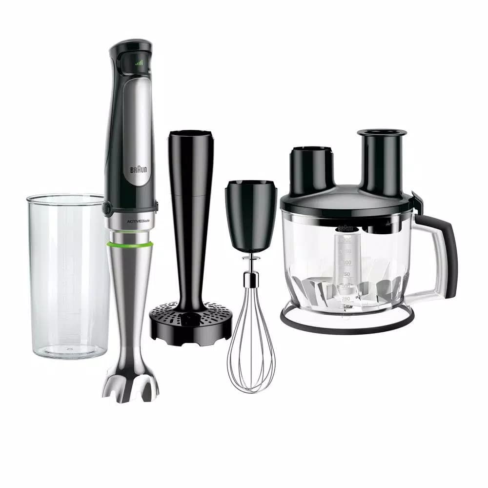 Braun MQ7077X MultiQuick SmartSpeed Immersion Hand Blender Set with Food Processor, Whisk, and Masher