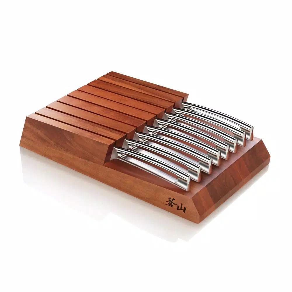 Cangshan N1 Series 5 in. Steak Knife Set with Acacia Wood Block, 9-Piece Set