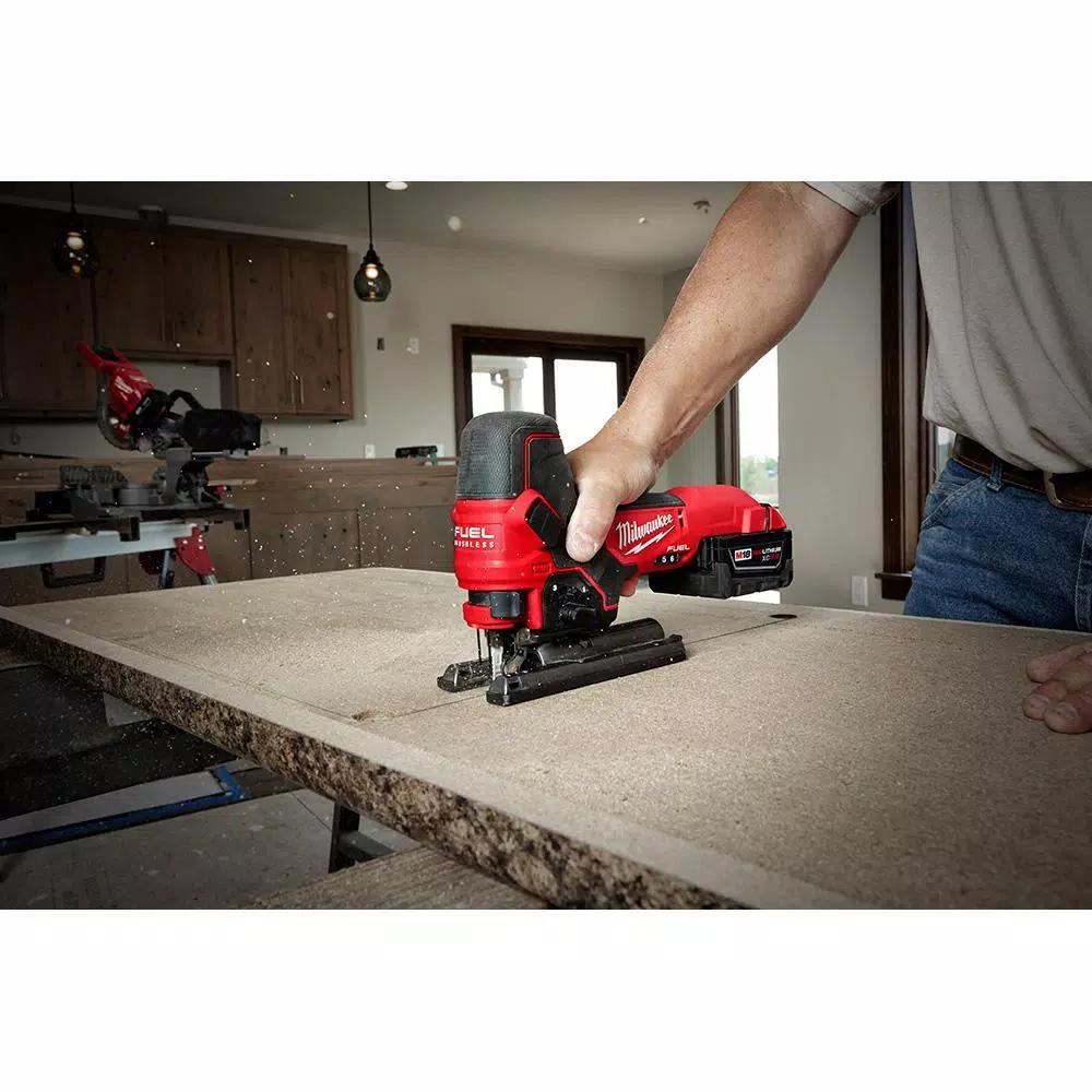 Milwaukee M18 FUEL 18V Brushless Compact Router and Barrel Grip Jig Saw Combo Kit (Tool-Only)