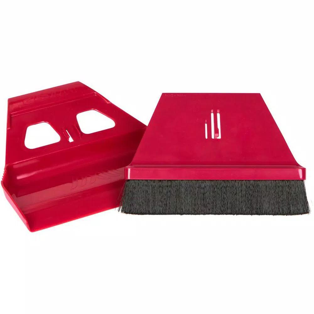 WISP miniWISP 6 in. Red Whisk Broom and 7 in. Dustpan Set with Electrostatic Bristle Seal Technology
