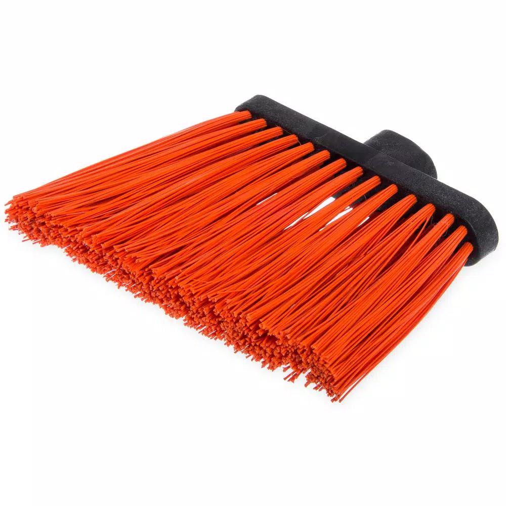 Carlisle Duo-Sweep 8 in. Heavy-Duty Orange Angle Broom Head with 12 in. Flare, 12-Case Pack
