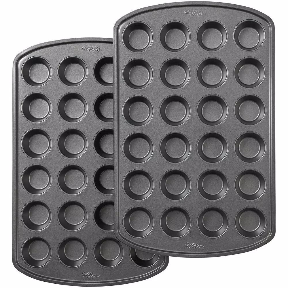 Wilton Perfect Results Premium Non-Stick Mini Muffin Pan, 24-Cup (Set of 2)