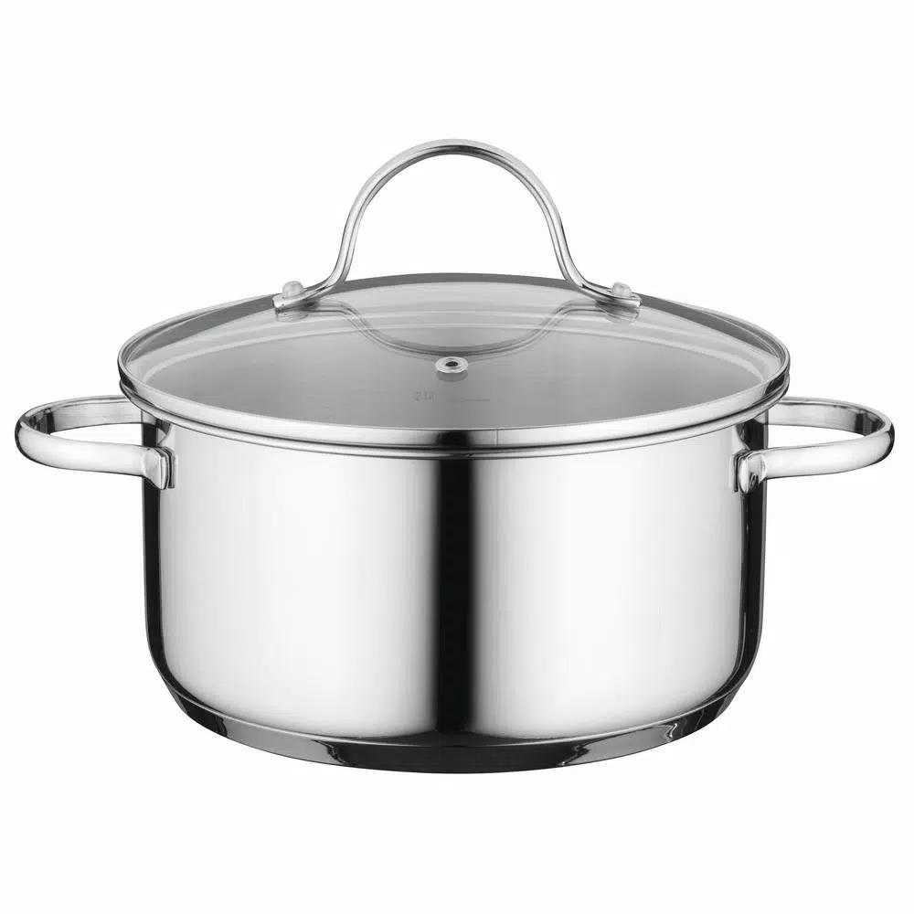 BergHOFF Essentials Comfort 3.3 qt. Round Stainless Steel Casserole Dish with Glass Lid