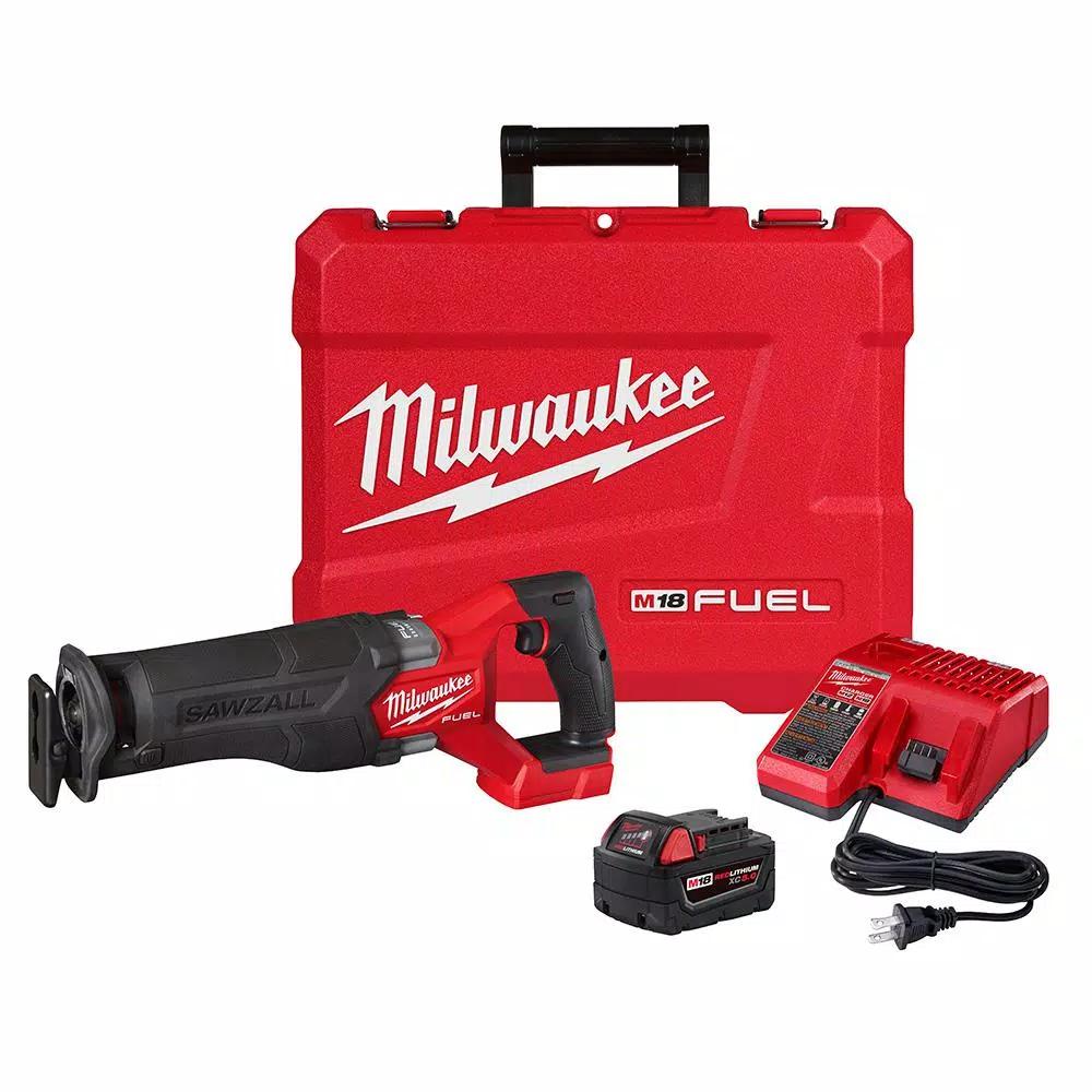 Milwaukee M18 FUEL 18V Brushless Reciprocating Saw Kit with 5.0 Ah Battery, Charger, and Case