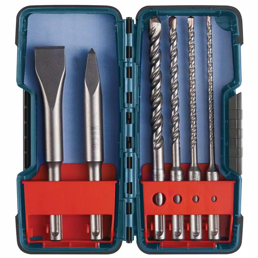 Bosch GBH2-28L Reconditioned 8.5A SDS-Plus Rotary Hammer Drill Kit with 6-Piece Bulldog Bit Set and Case