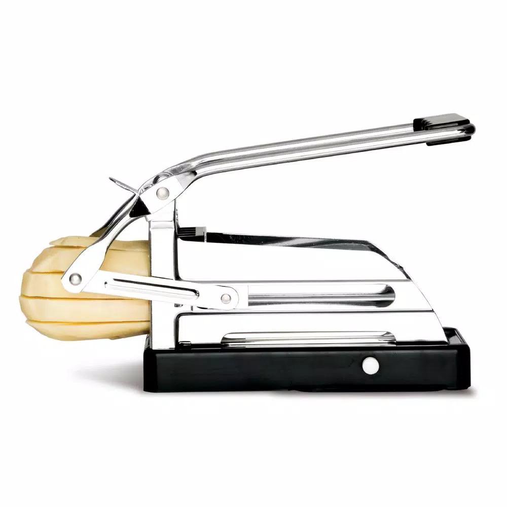 Starfrit Stainless Steel Fry Cutter, Manual Potato Slicer with Suction Base