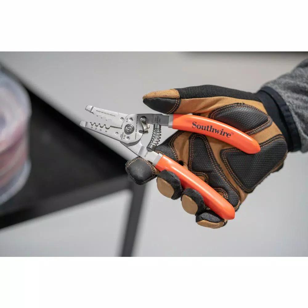 Southwire 6-12 AWG Ergo Wire Stripper, Stainless Steel with Comfort Grip