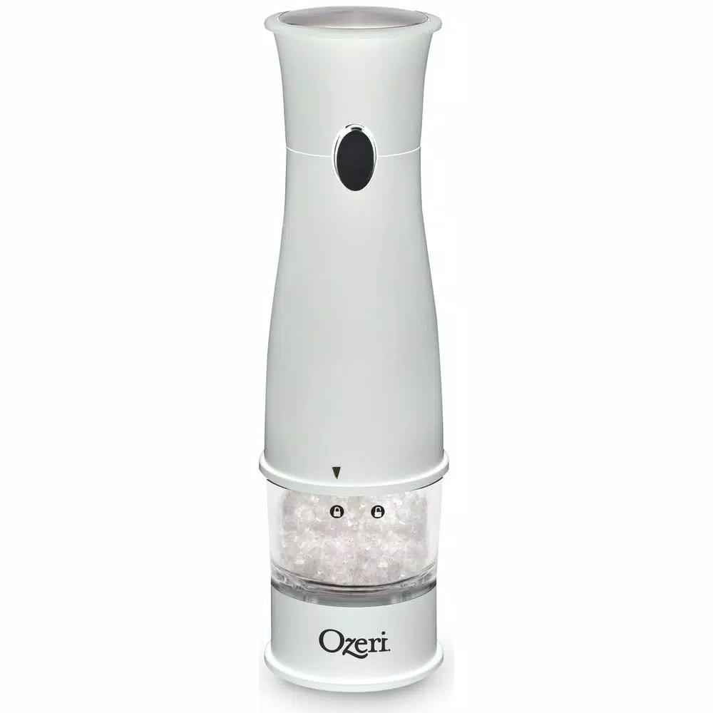 Ozeri Artesio Electric Salt and Pepper Grinder Set, BPA-Free Ceramic Burr Mills with Built-in Light