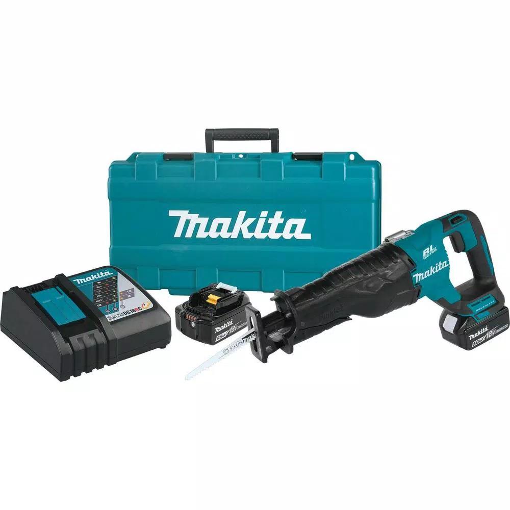 Makita 18V LXT Brushless Cordless Reciprocating Saw Kit with 5.0Ah Battery and Charger