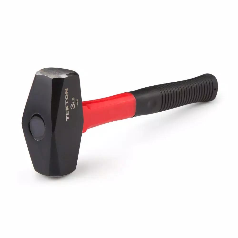 TEKTON 3 lb. Drilling Hammer with Fiberglass and Rubber Grip
