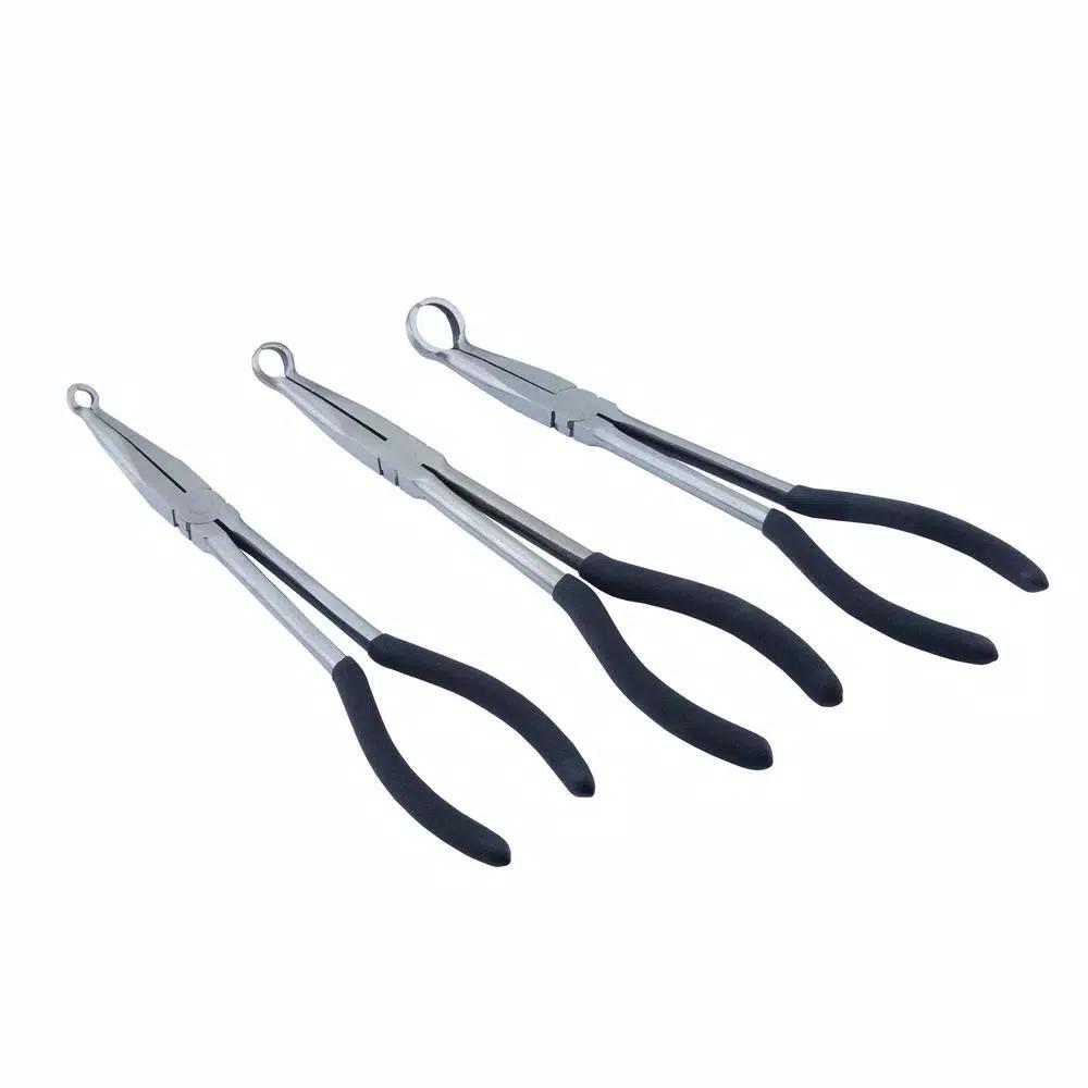 Steel Core 11 in. Long Reach Hose Grip Pliers Set, 3-Piece