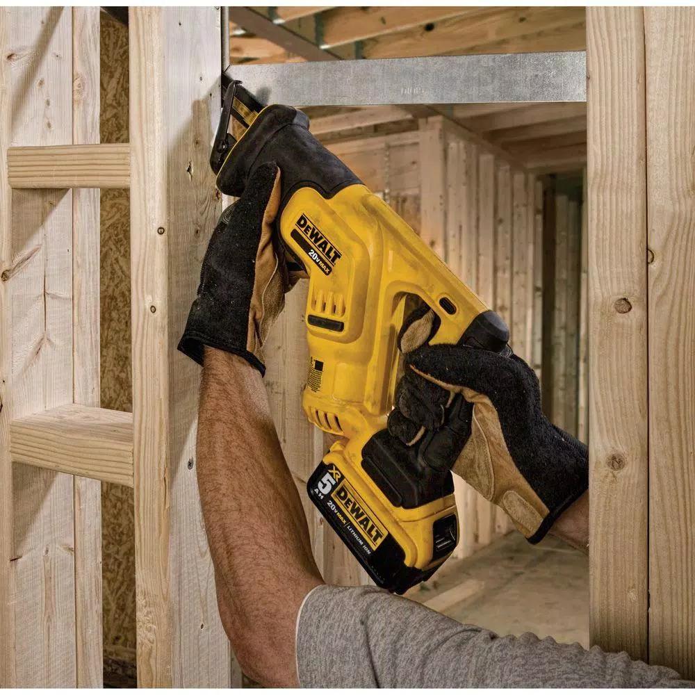 DEWALT 20V MAX Cordless Compact Reciprocating Saw Kit with (2) 5.0 Ah Batteries and Charger