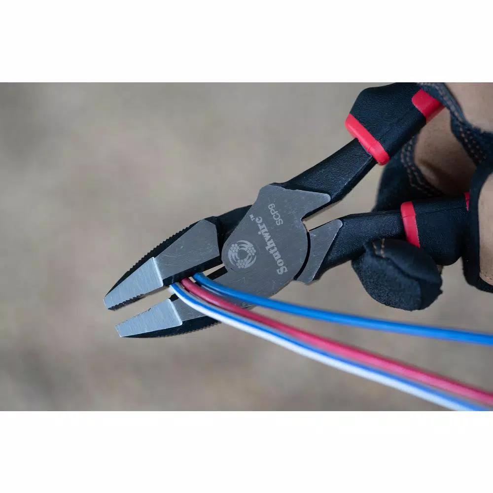Southwire 9 in. Hi-Leverage Side Cutting Pliers, Drop Forged 6150 Alloy Steel