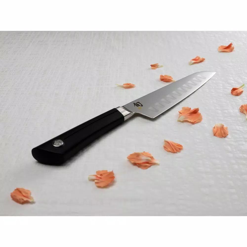 Shun Sora 7 in. Hollow Ground Santoku Knife, VG10 San Mai Composite Blade, Handcrafted in Japan