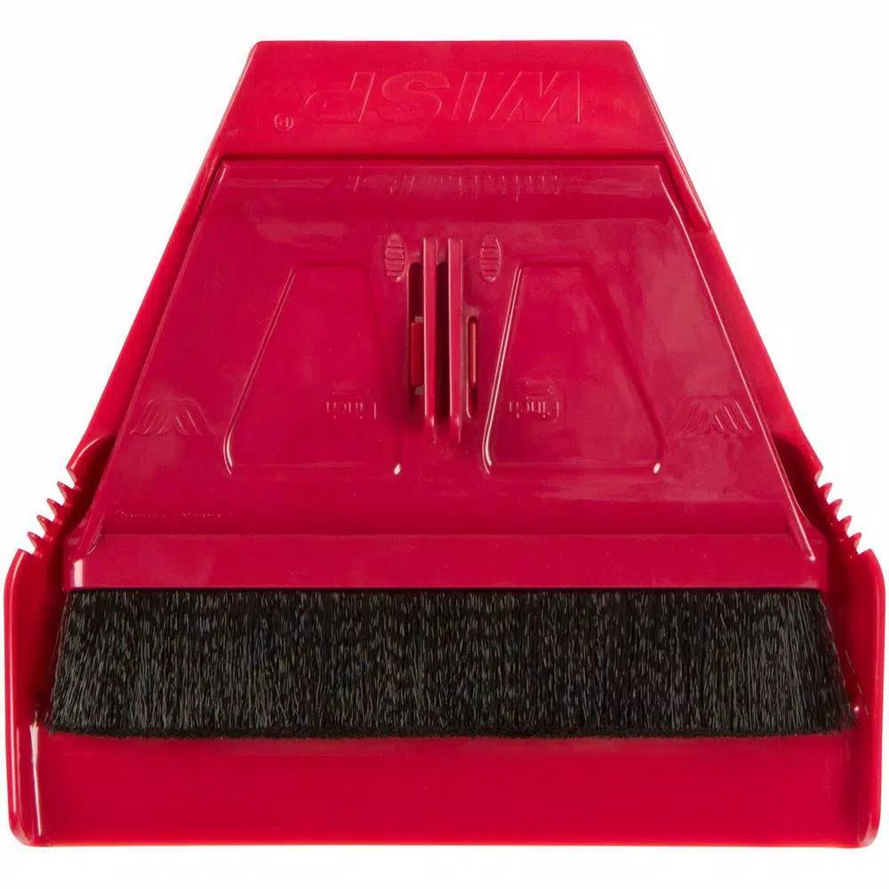WISP miniWISP 6 in. Red Whisk Broom and 7 in. Dustpan Set with Electrostatic Bristle Seal Technology