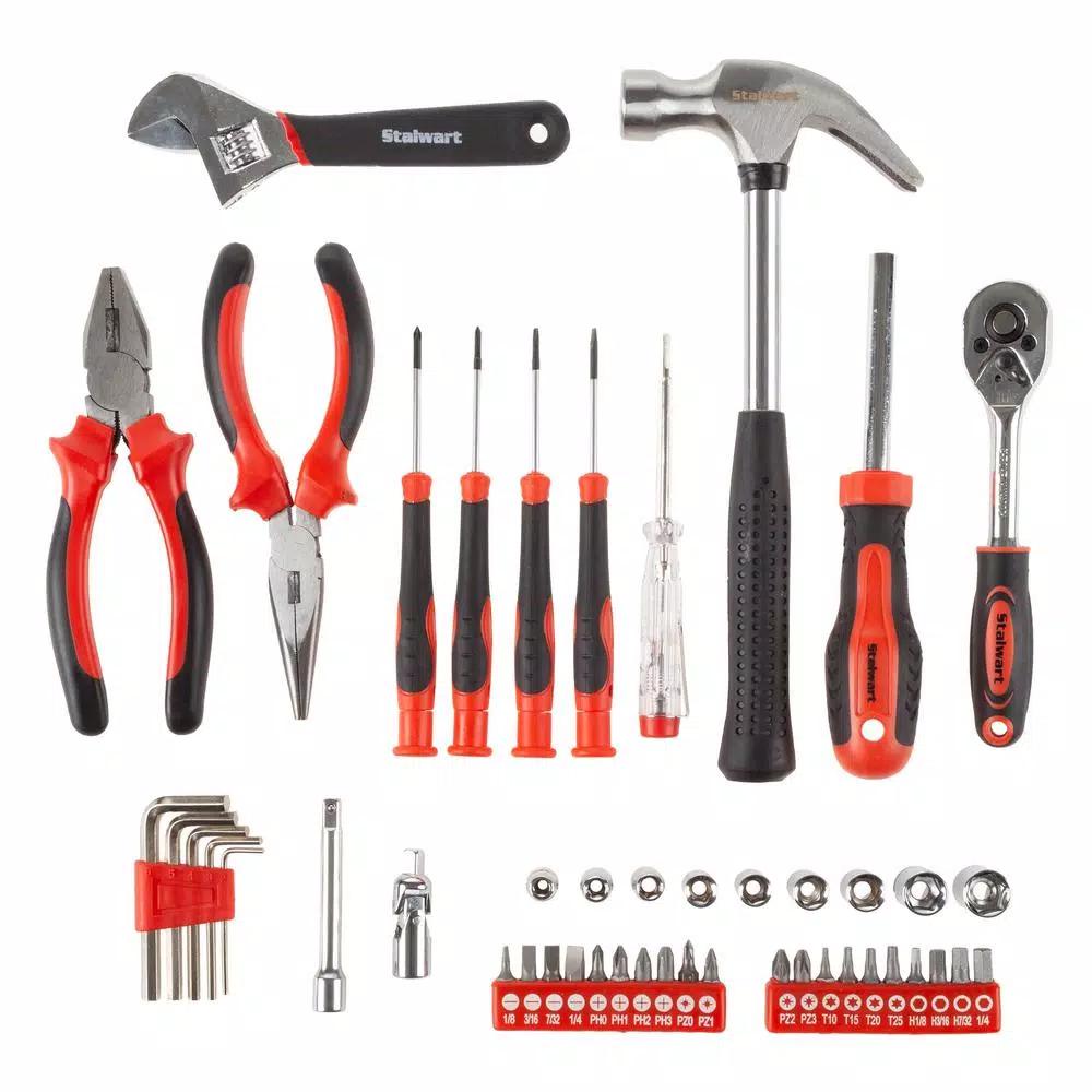 Stalwart 47-Piece Heat Treated Steel Tool Set with Hard Plastic Carrying Case