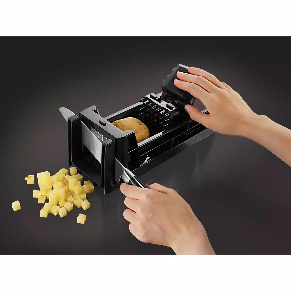 Simposh Easy Food Slicer Dicer and French Fry Cutter with Ratchet Action Pusher