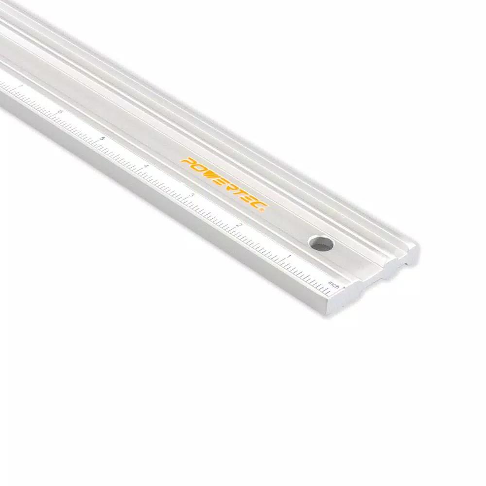 POWERTEC 18 in. Anodized Aluminum Straight Edge Ruler, Dual Metric and SAE Calibrations