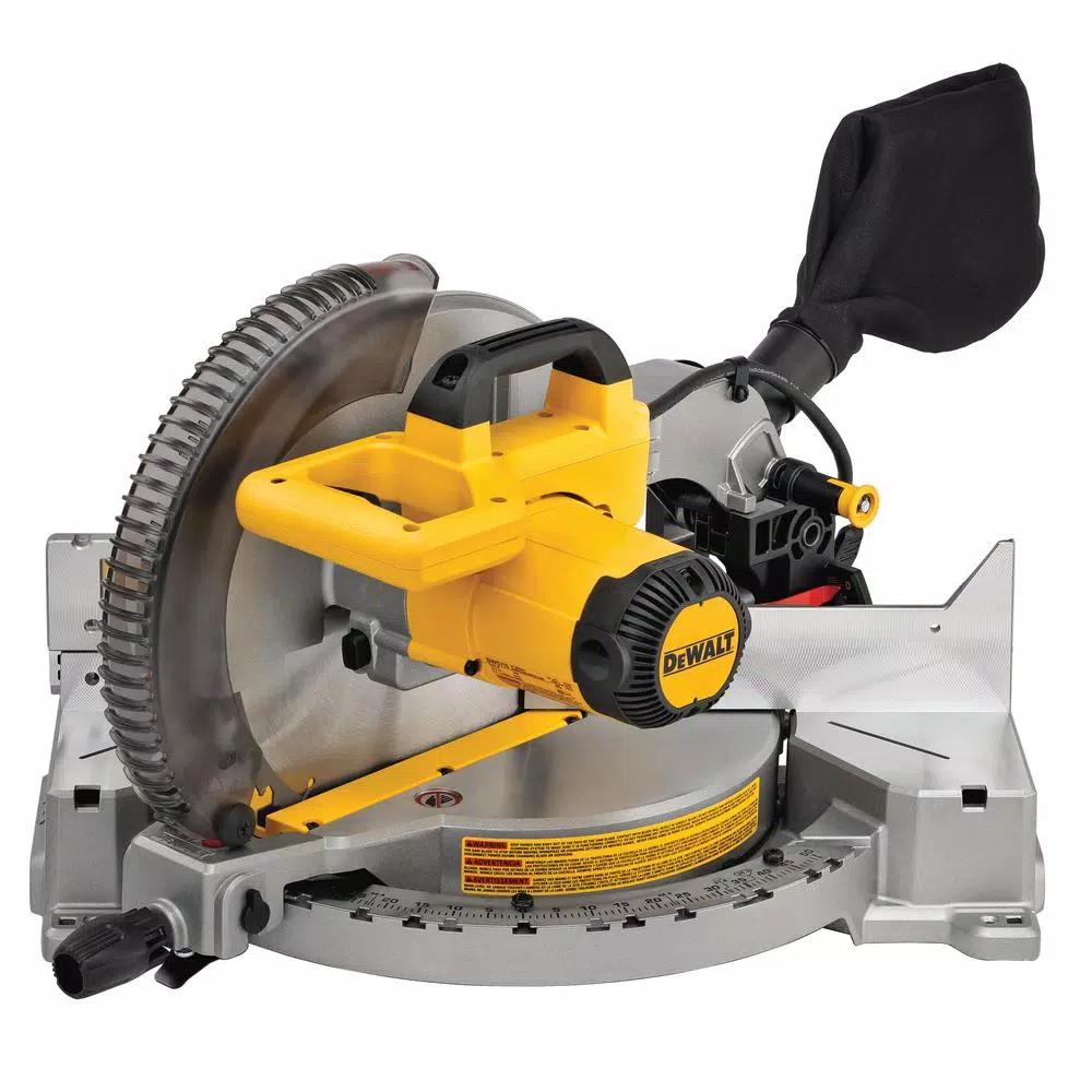 DEWALT 12 in. 15 Amp Corded Single Bevel Compound Miter Saw with Heavy-Duty Work Stand