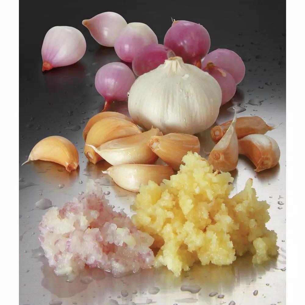 Simposh Garlic Press - Green Ergonomic Mincer and Crusher with Removable Stainless Steel Plate