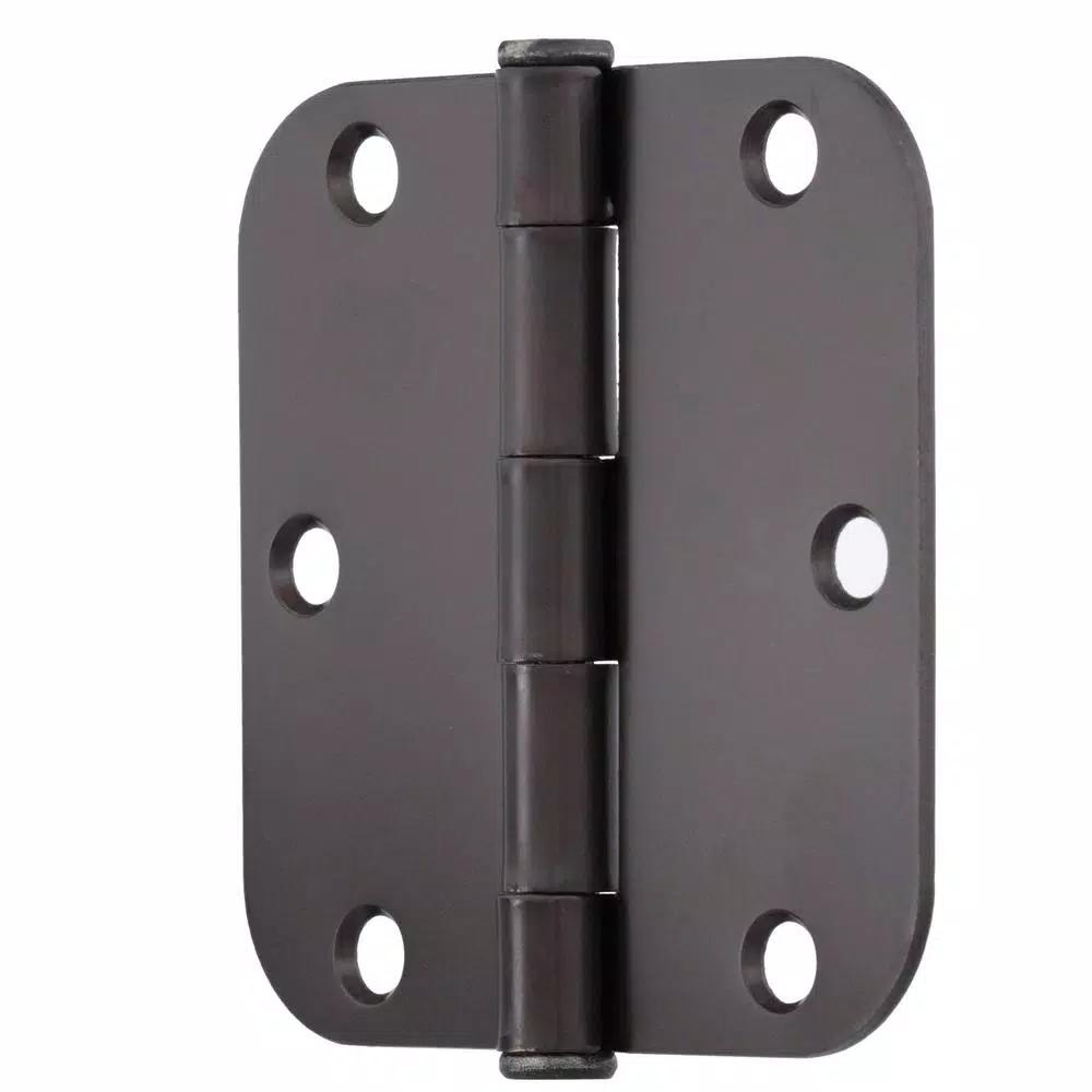 Everbilt 3-1/2 in. x 5/8 in. Radius Oil-Rubbed Bronze Smooth Action Steel Door Hinge