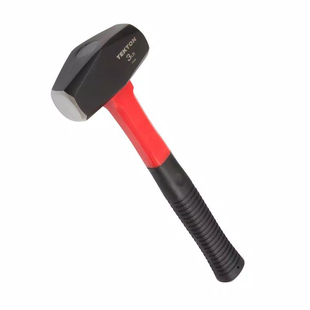 TEKTON 3 lb. Drilling Hammer with Fiberglass and Rubber Grip