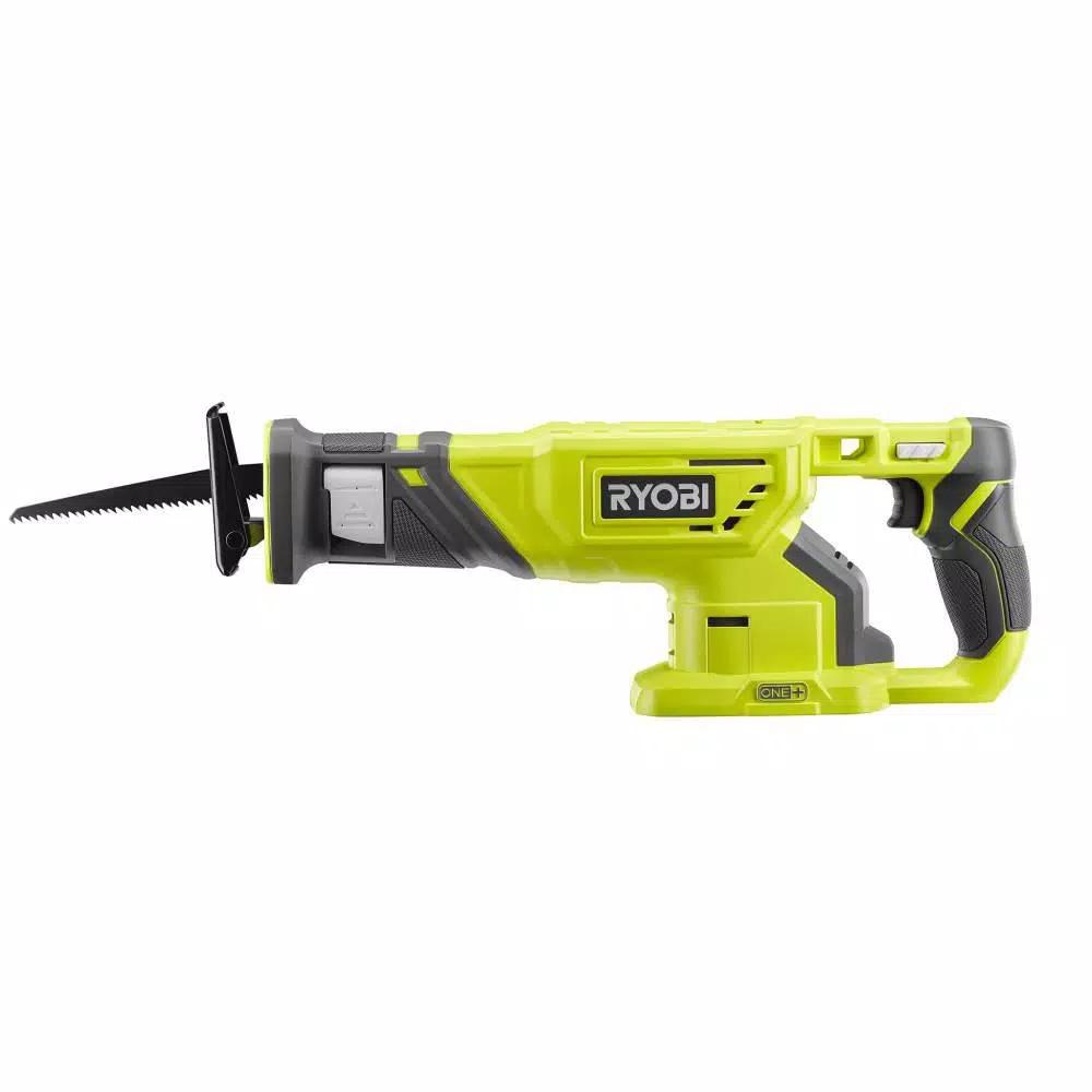 RYOBI 18V ONE+ Cordless Reciprocating Saw with 1.5 Ah Lithium-Ion Battery and 6" Wood Blade