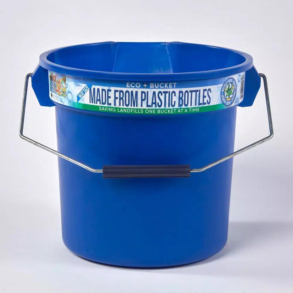 TAFCO PRODUCTS Tafco 3.5 Gal. Blue Round Utility ECO Bucket, 14 Qt. Heavy-Duty Commercial Grade Made from 100% Recycled Water Bottles