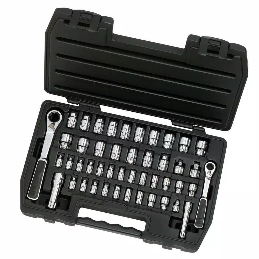 GEARWRENCH 46-Piece 1/4 in. and 3/8 in. Drive Pass-Thru 6-Point SAE/Metric Socket and GearRatchet Set