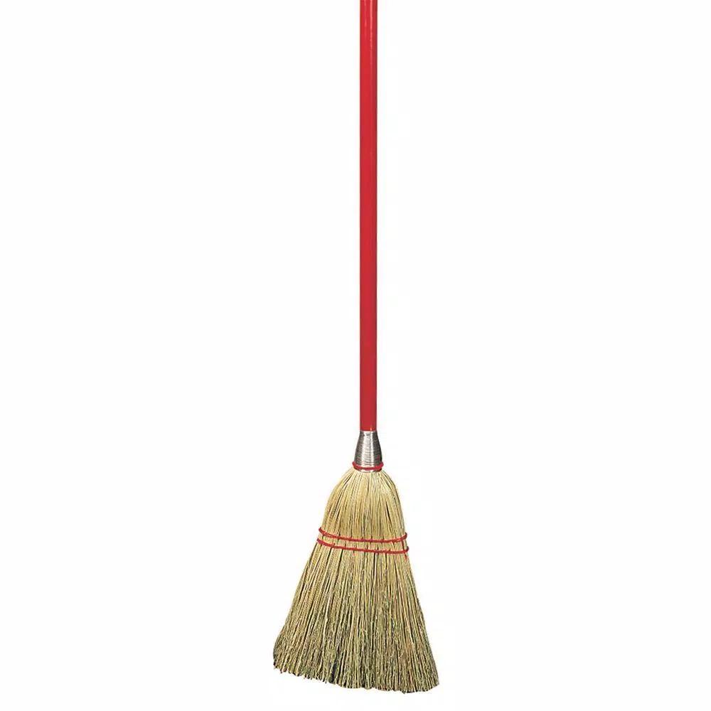 Carlisle 34 in. Corn Blend Lobby Broom with Red Wood Handle (Case of 12)