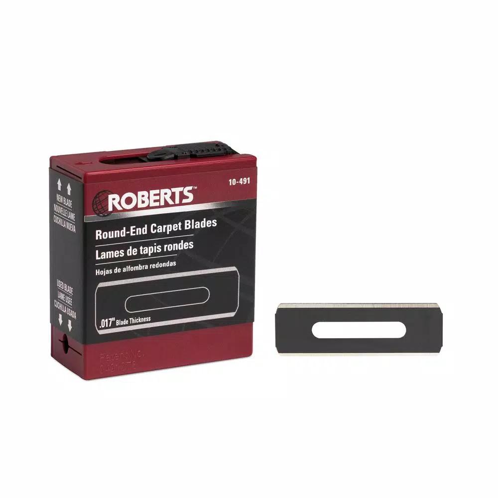 ROBERTS Carbon Steel Round-End Carpet Blades with Quick Dispenser and Storage (100-Pack)